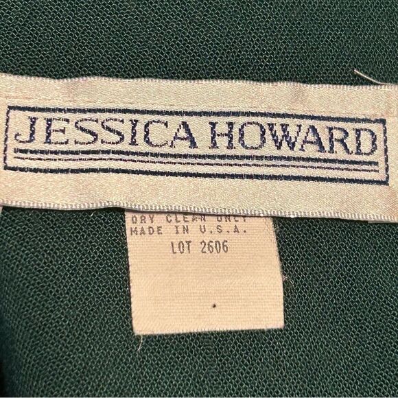 Vintage Early 90s late 80s Green Made in the USA embellished waistband Dress 10 - Picture 5 of 7